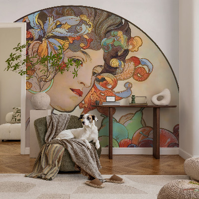 Bedruckte Vlies-Fototapete mit farbenfrohem Jugendstil-Motiv