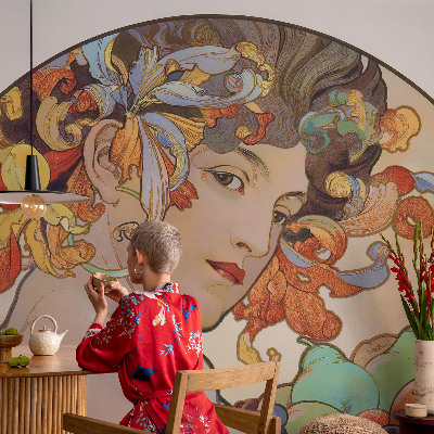 Bedruckte Vlies-Fototapete mit farbenfrohem Jugendstil-Motiv
