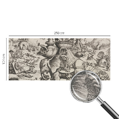 Fototapete fürs Wohnzimmer Eine groteske Schlacht