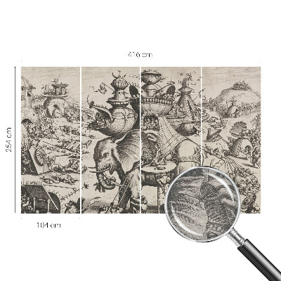 Fototapete fürs Wohnzimmer Eine groteske Schlacht