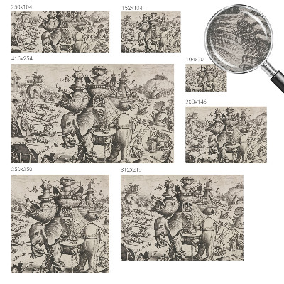 Fototapete fürs Wohnzimmer Eine groteske Schlacht