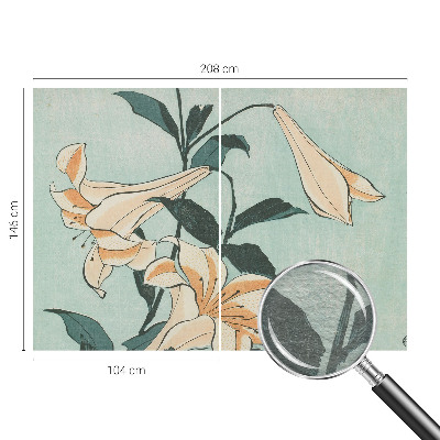 Moderne Vlies-Fototapete mit zarten Lilien