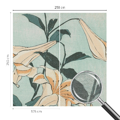 Moderne Vlies-Fototapete mit zarten Lilien
