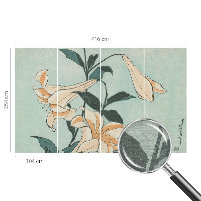 Moderne Vlies-Fototapete mit zarten Lilien