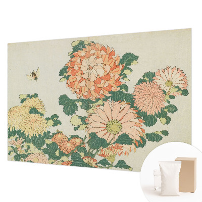 Motivtapete mit Chrysanthemenblüten als Muster