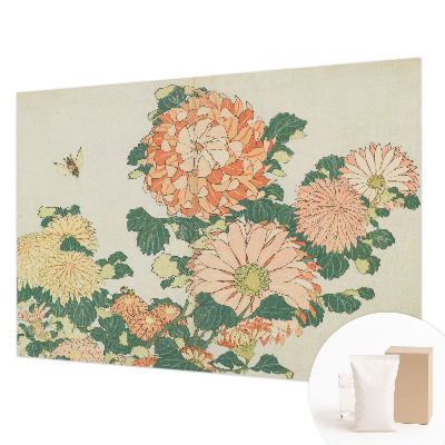 Motivtapete mit Chrysanthemenblüten als Muster