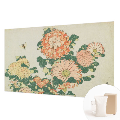 Motivtapete mit Chrysanthemenblüten als Muster