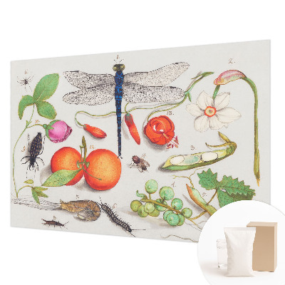 Dekorative Wand-Fototapete mit einer Naturillustration