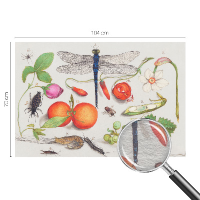 Dekorative Wand-Fototapete mit einer Naturillustration