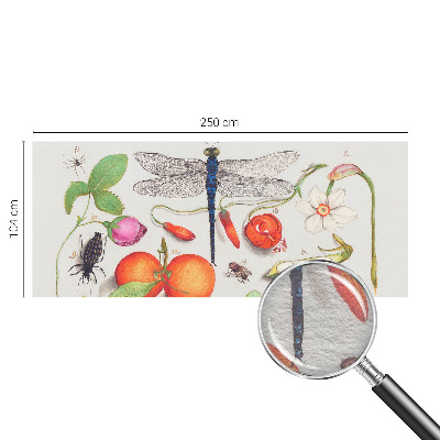 Dekorative Wand-Fototapete mit einer Naturillustration