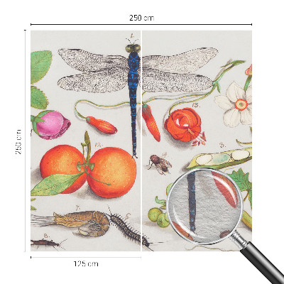 Dekorative Wand-Fototapete mit einer Naturillustration