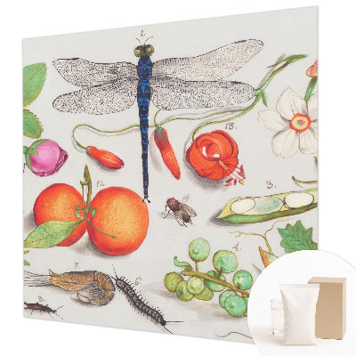 Dekorative Wand-Fototapete mit einer Naturillustration