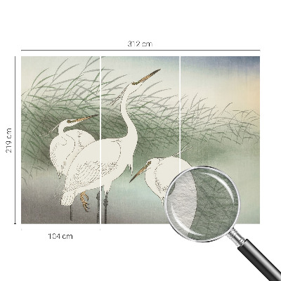 Vlies-Fototapete mit einem Reiher im Gras