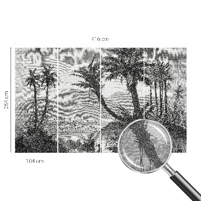 Vlies-Fototapete fürs Wohnzimmer mit tropischem Oasenmotiv