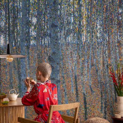 Vliestapete fürs Schlafzimmer mit Birkenwald-Motiv