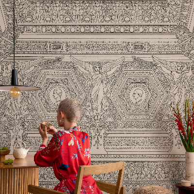 Fototapete fürs Wohnzimmer mit klassischem Schmuckmotiv