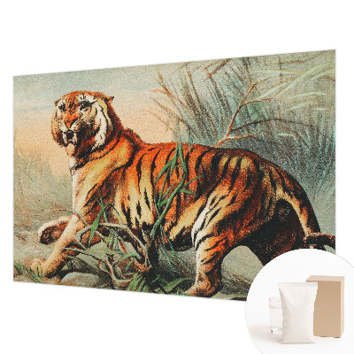 Motivtapete aus Vlies mit naturgetreuem Tiger-Motiv