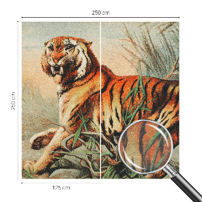 Motivtapete aus Vlies mit naturgetreuem Tiger-Motiv