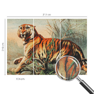 Motivtapete aus Vlies mit naturgetreuem Tiger-Motiv