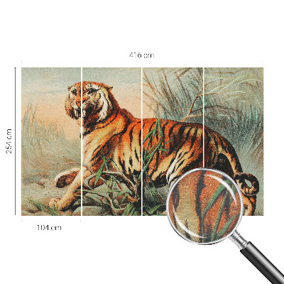 Motivtapete aus Vlies mit naturgetreuem Tiger-Motiv