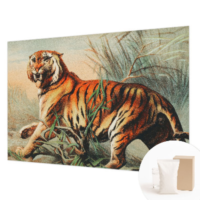 Motivtapete aus Vlies mit naturgetreuem Tiger-Motiv