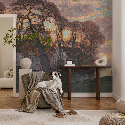 Vlies-Fototapete fürs Wohnzimmer Abendlandschaft