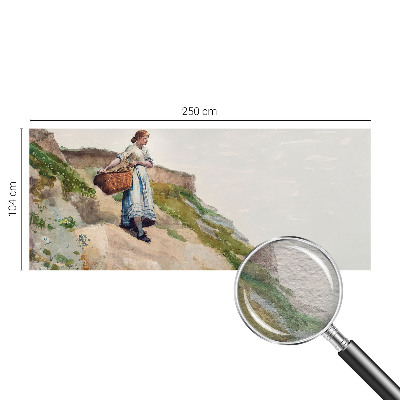 Bedruckte Vlies-Fototapete mit weiblicher Landschaftsillustration