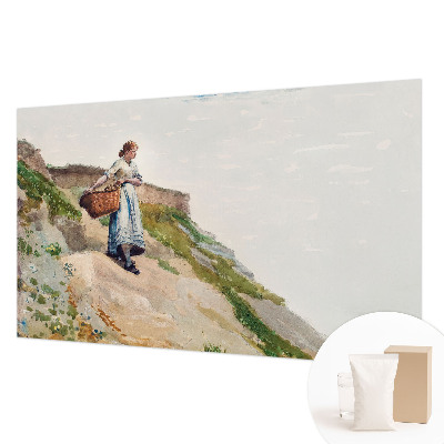 Bedruckte Vlies-Fototapete mit weiblicher Landschaftsillustration