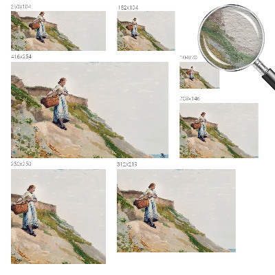 Bedruckte Vlies-Fototapete mit weiblicher Landschaftsillustration