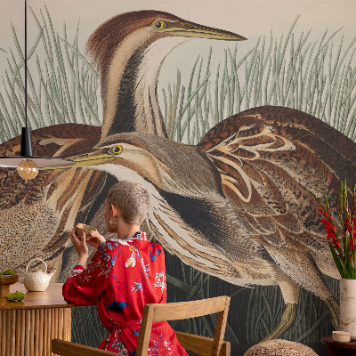 Wandtapete mit realistischem Vogelmotiv