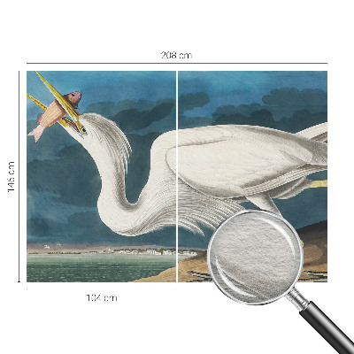 Vlies-Fototapete nach Maß mit einem Vogel, der einen Fisch hält