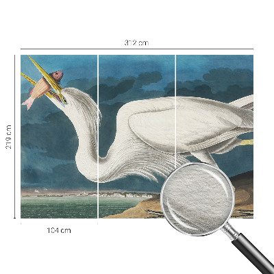 Vlies-Fototapete nach Maß mit einem Vogel, der einen Fisch hält