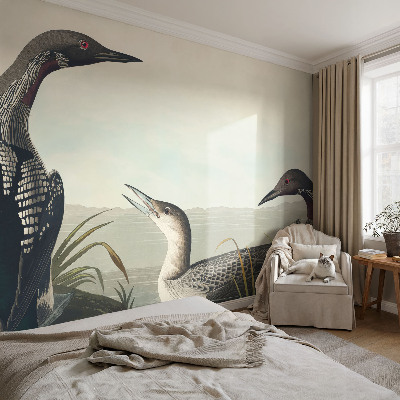 Fototapete fürs Schlafzimmer mit Motiv von Vögeln über dem Wasser