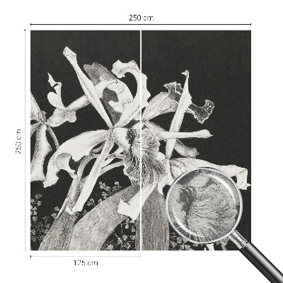 Fototapete fürs Kinderzimmer mit einer Illustration von Orchideen