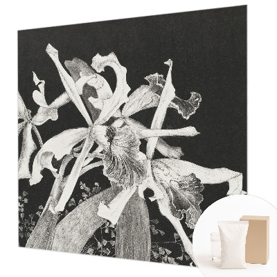 Fototapete fürs Kinderzimmer mit einer Illustration von Orchideen