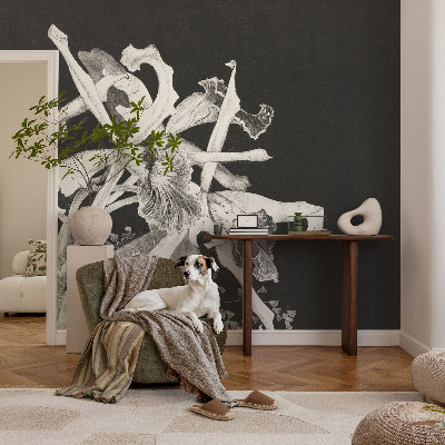 Fototapete fürs Kinderzimmer mit einer Illustration von Orchideen