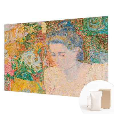 Fototapete aus Vlies mit einem Porträt aus Blumenmotiven