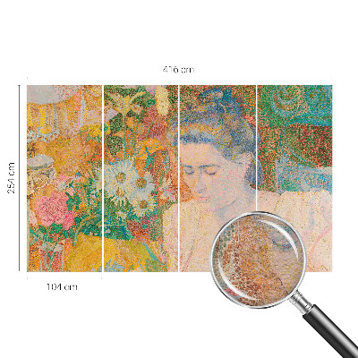 Fototapete aus Vlies mit einem Porträt aus Blumenmotiven