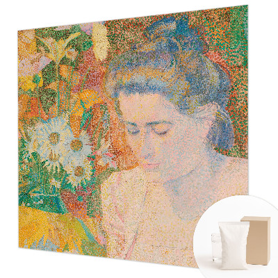 Fototapete aus Vlies mit einem Porträt aus Blumenmotiven