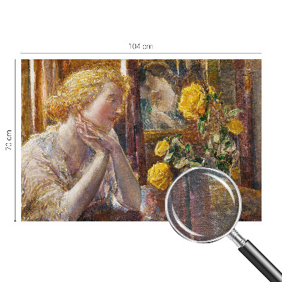 Vlies-Fototapete fürs Schlafzimmer mit einer Frau und Rosen als Motiv
