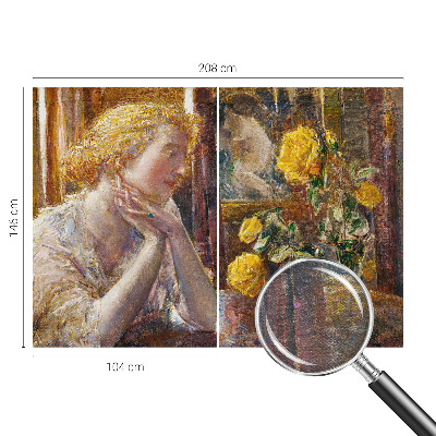 Vlies-Fototapete fürs Schlafzimmer Frau mit Rosen