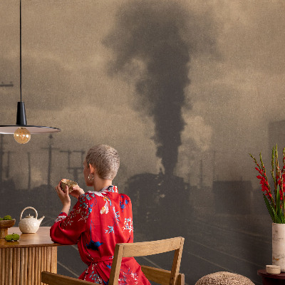 Vliestapete fürs Schlafzimmer mit Motiv einer Industrielandschaft