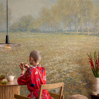 Vliestapete fürs Wohnzimmer Blühendes Feld