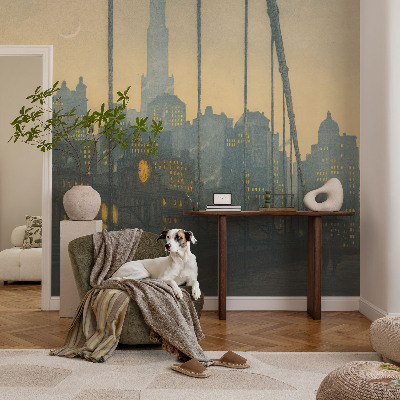 Vliestapete fürs Wohnzimmer mit Abendpanorama