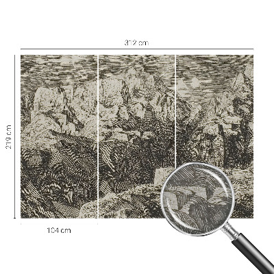 Vlies-Fototapete fürs Schlafzimmer mit einer Berglandschaft