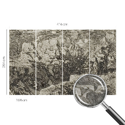 Vlies-Fototapete fürs Schlafzimmer mit einer Berglandschaft