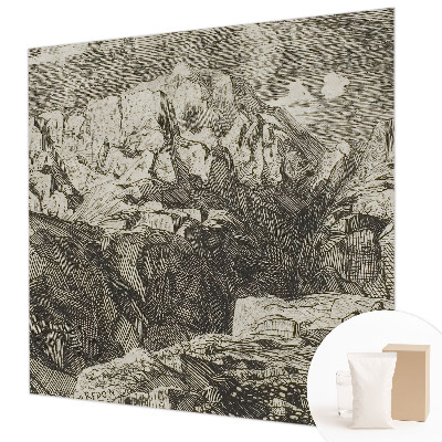 Vlies-Fototapete fürs Schlafzimmer mit einer Berglandschaft