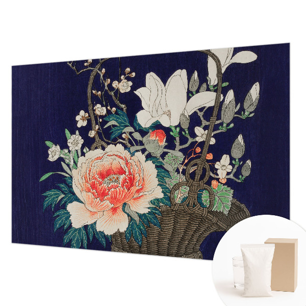 Wandtapete mit Motiv eines Blumenkorbs