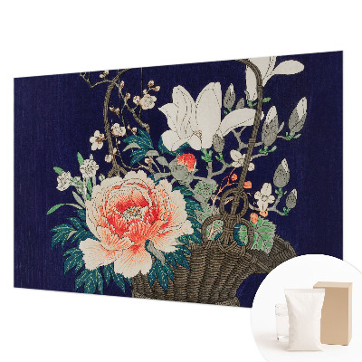 Wandtapete mit Motiv eines Blumenkorbs