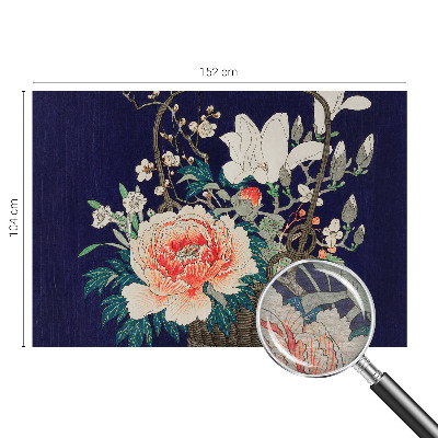 Wandtapete mit Motiv eines Blumenkorbs